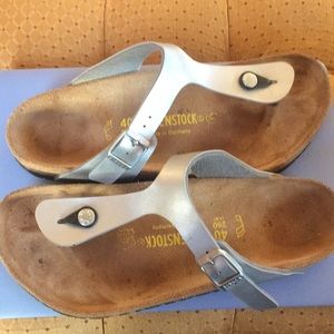 Cute silver Birkenstock’s size 40